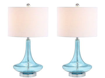 Cecile 25.5" Glass Teardrop LED Table Lamp - JONATHAN Y